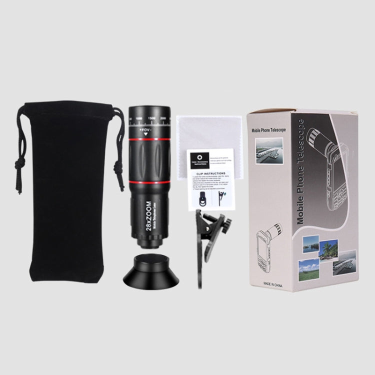 W28-QK Mobile Phone Universal Lens Telescope 28X Color Box Set, Color Box